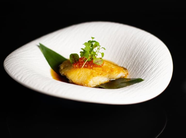 Fried Halibut with Yuzu Truffle Sauce